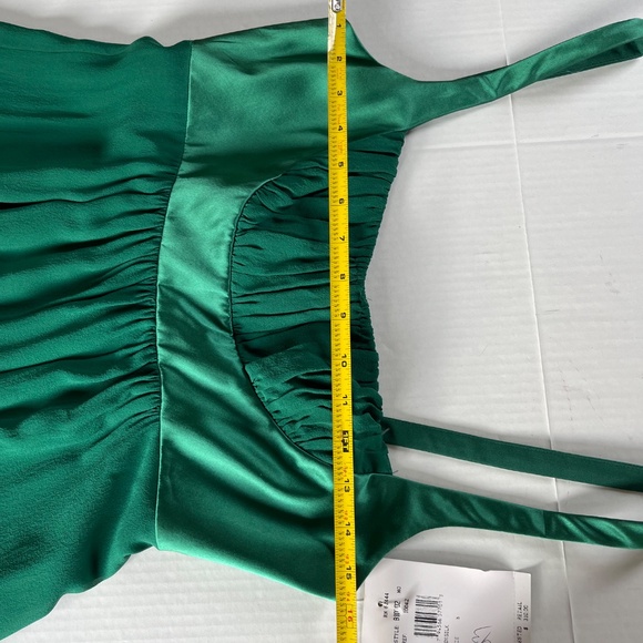 Nicole Miller Sz 8 Silk Tank Midi Lined Cocktail Dress Back Zip Emerald Green - Picture 8 of 10